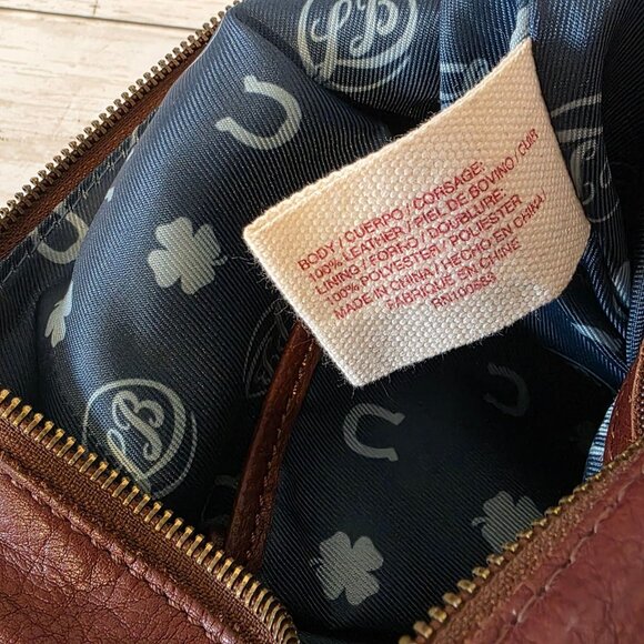 Lucky Brand Brown Leather Boho Slouchy Bag Crossbody Rustic Distressed - Picture 5 of 11